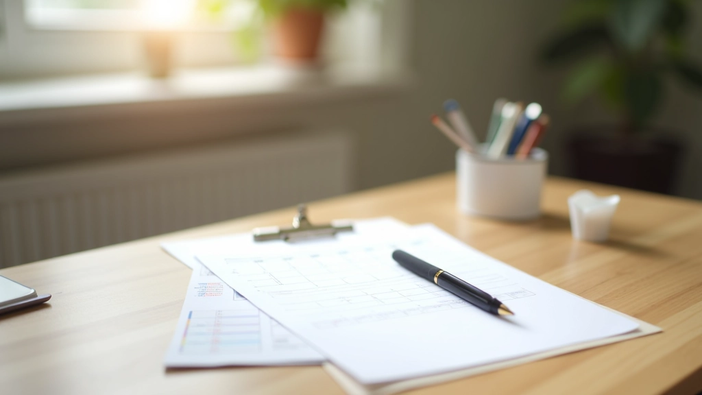 Calendar with seasonal rotation dates marked, storage boxes stacked, and organized seasonal checklist