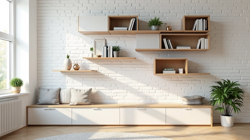 Vertical shelving installation in a Riga apartment